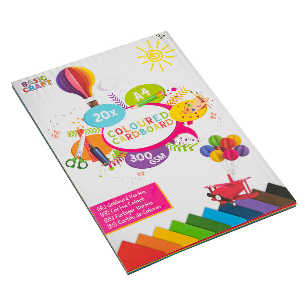 Set carton colorat Creative Craft, A4, 300 g, 20 coli Set carton colorat Creative Craft, A4, 300 g, 20 coli
